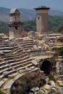 Vista del anfiteatro en Xanthos, Antigua Licia de Roman